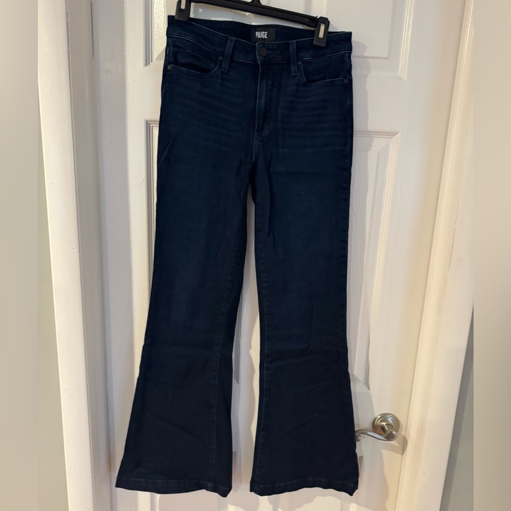 Paige size 28 flare dark wash jeans